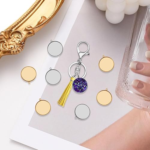 Miniatura 4 de 60 bandejas colgantes redondas de bisel en blanco, base de cabujón, bandeja de bisel en blanco, base de bisel en blanco para colgar en blanco para