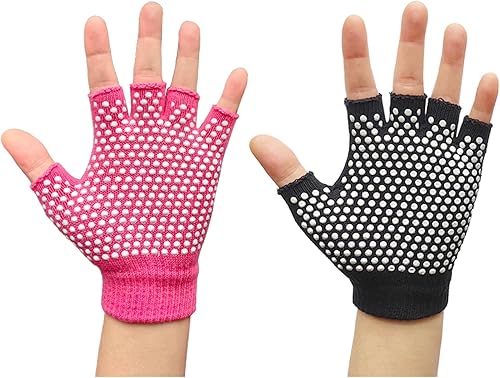 Juego de calcetines y guantes de yoga con agarres, antideslizantes para mujeres, yoga, danza, pilates y entrenamientos con dedos de los pies Y-G-YG2