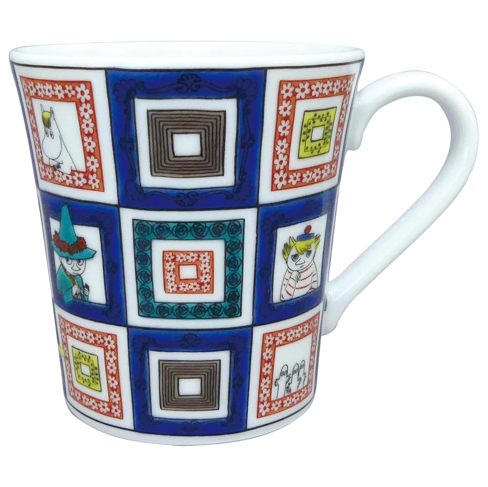 Moomin Kutani Ware Mug Cup Navy Cobblestone Pattern 10oz Porcelain Japan