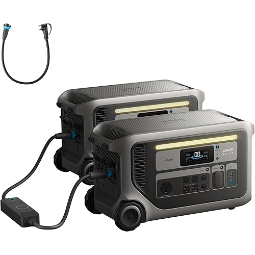 Anker SOLIX F3000 Portable Power Station with Double Voltage Hub, 3,072Wh, 6,000W Recharging, Solar Generators for Home Use, Expandable to 24kWh, For Outages, Camping, RVs, Emergencies