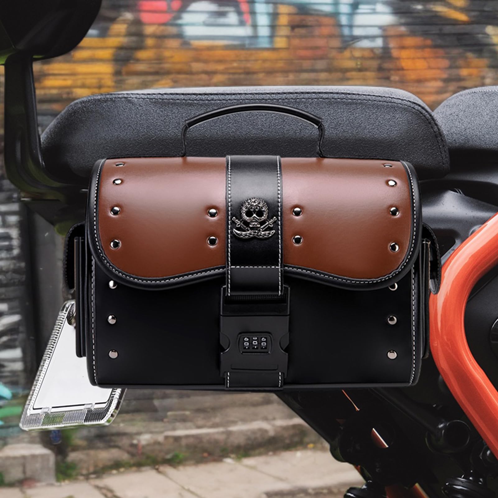 wasserdichte Motorradtasche Leder Gepäckträgertasche | Wasserdichte Motorrad Zubehörtasche Mit Werkzeugorganizer Für Camping, Touren, Outdoor, Dirtbike, Pendeln Und Reisen Für