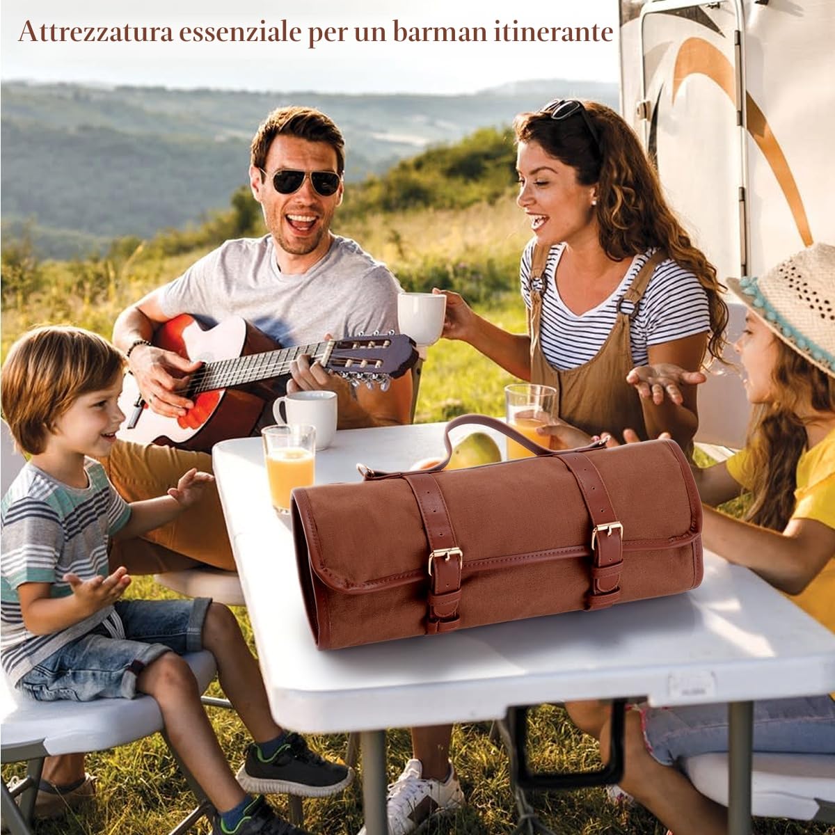Kit Bartender Professionale di 17 Pezzi, Set Cocktail Shaker, Set Professionale da Bar Portatile per Cocktail, Borsa Kit Bar in Canvas Cerato con Tracolla per Barman, Feste