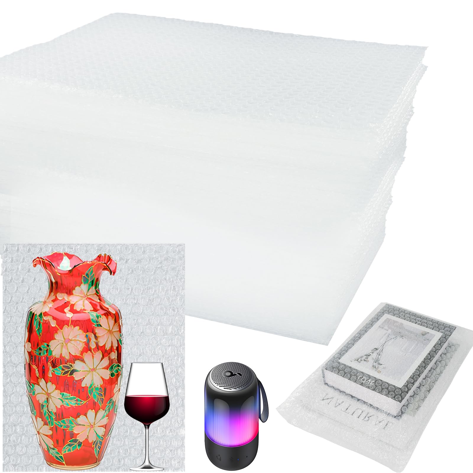 50Pcs Bubble Pouches Wrap Bag, 10''x12'' Double Wall Shockproof Bubble Bags, Clear Bubble Out Bags for Packing, Cushioning Bags for Moving, Shipping