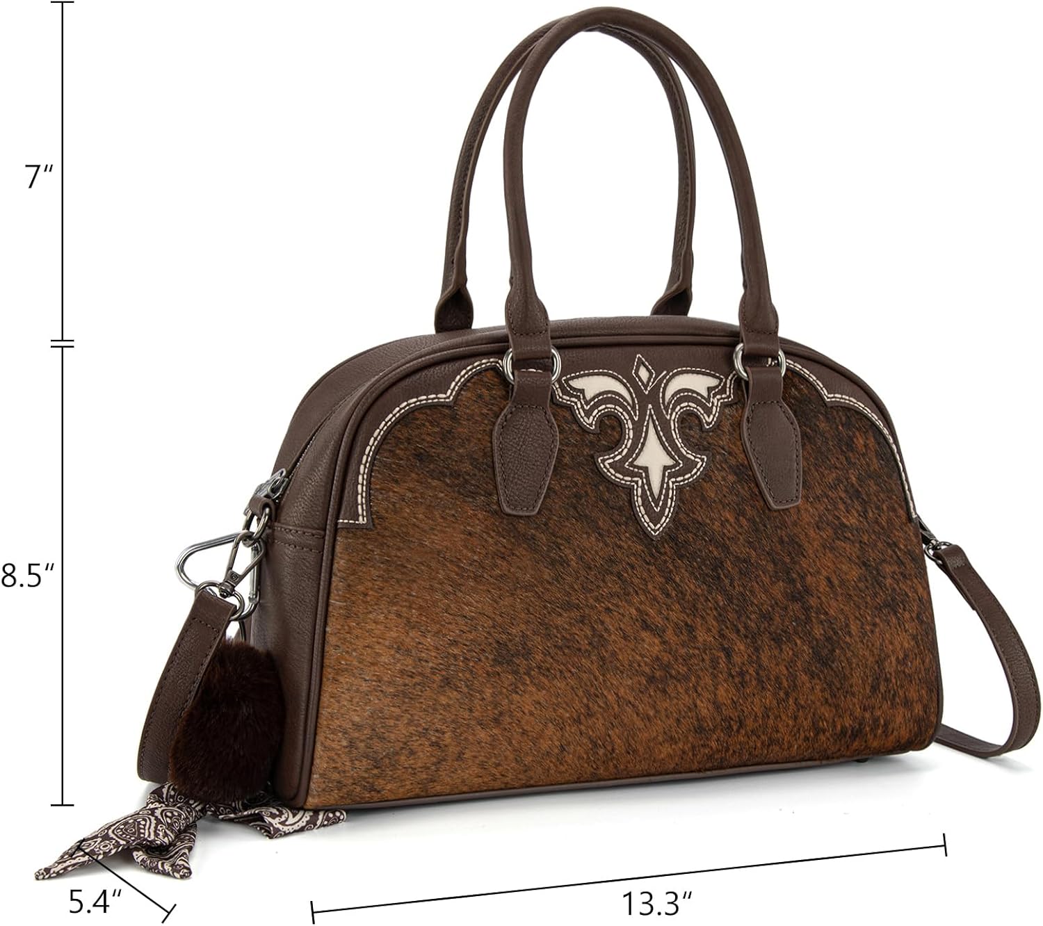 Trinity Ranch Mini Duffel Bag for Women Hair-on Cowhide Crossbody Bag - Image 4