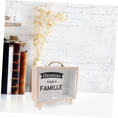 Miniatura 7 de ERINGOGO Wooden Money Box Wooden Piggy Bank Coin Holder Light House Decorations for Home Girl Baby Gifts Home Décor Wooden Coin Bank Money Holder