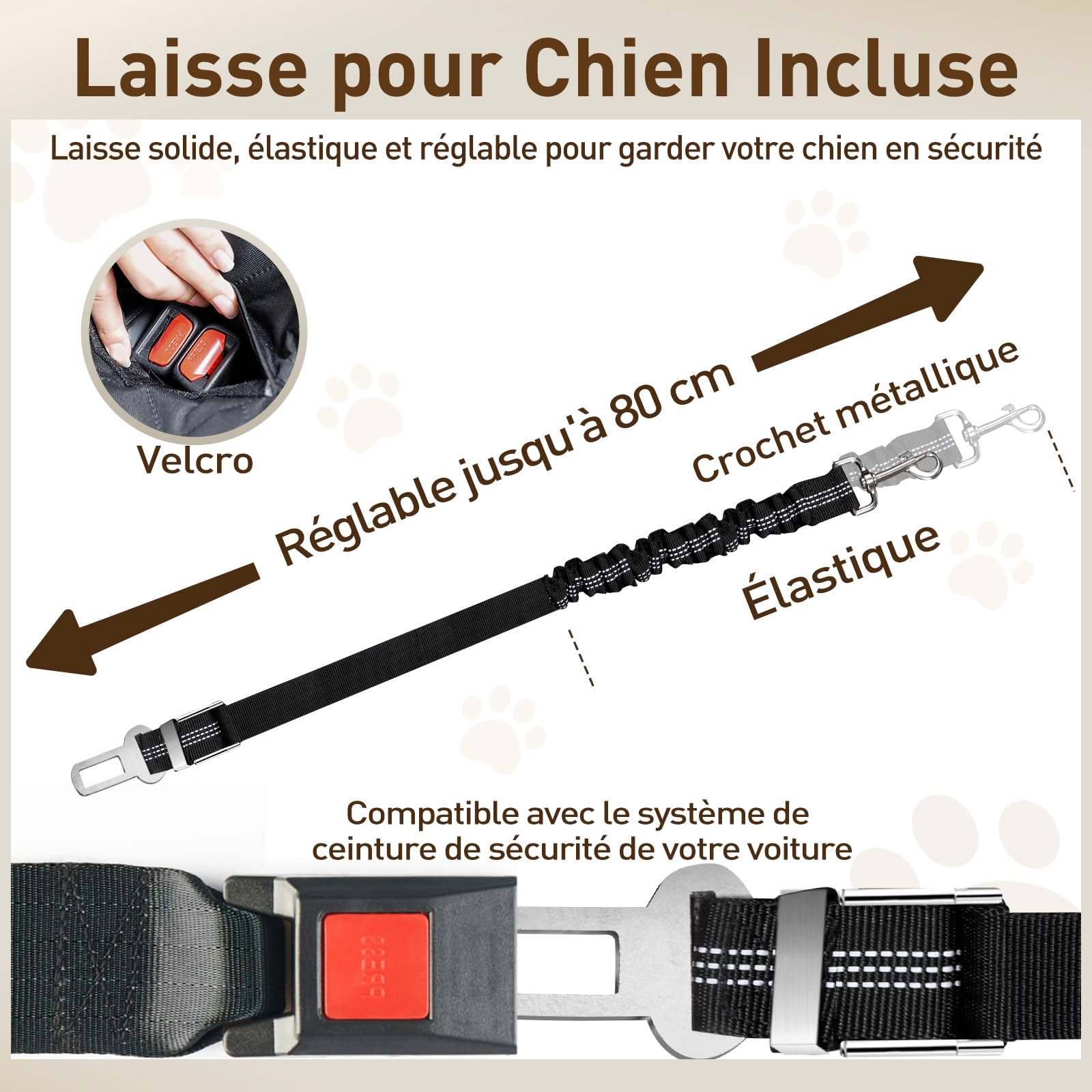 Gimars Protection Voiture Chien, 157 * 137cm Housse Voiture Chien Imperméable et Antidérapante, Universel Protection Siege Transport avec Maille Visuelle Fenêtre et Rangement Pochette