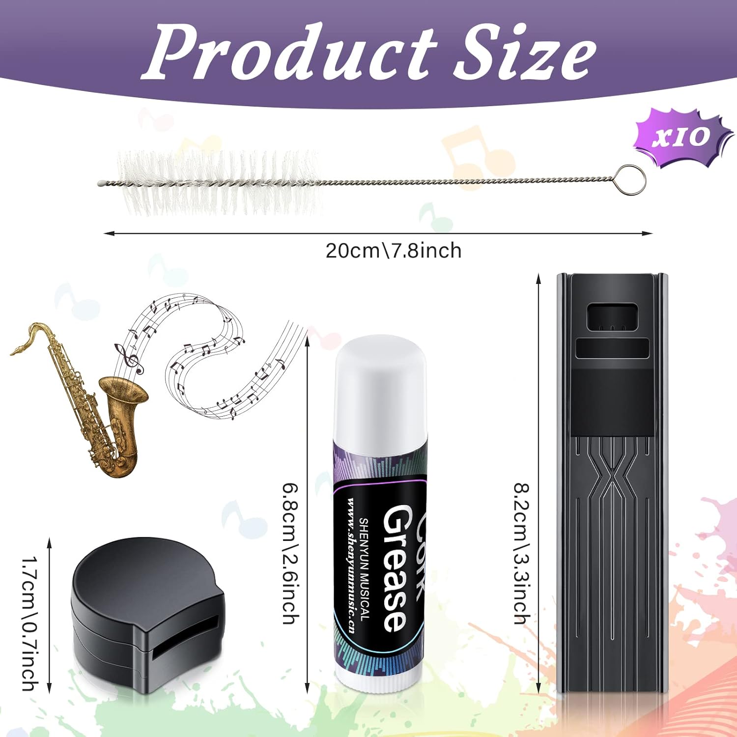 15 Pcs Clarinet Care Kit Flute Cleaning Kit, Mouthpiece Brush Dust Brush, Thumb Rest, Cork Grease, Reed Guard, Instrument Swab Maintenance Kit for Saxophone Sax Alto Trumpet Tenor Extending Life : Musical Instruments