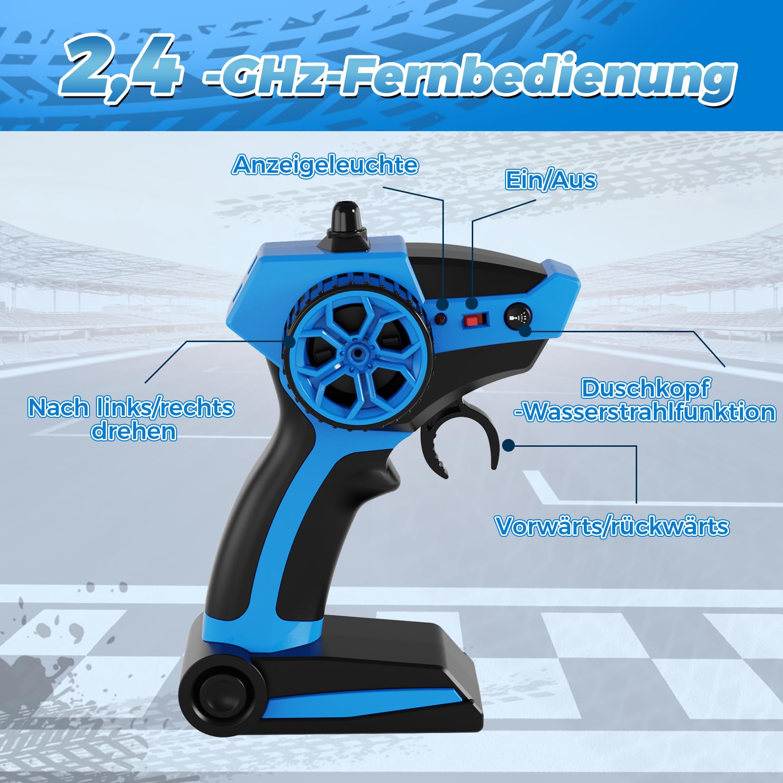 Dysaim Amphibienfahrzeug Ferngesteuertes Auto Offroad, Monstertruck Ferngesteuert, Kinder Spielzeug 2,4 Ghz RC Auto mit Fernbedienung Drift Car Monster Jam Ferngesteuertes Auto Ab 6-12 Jahre