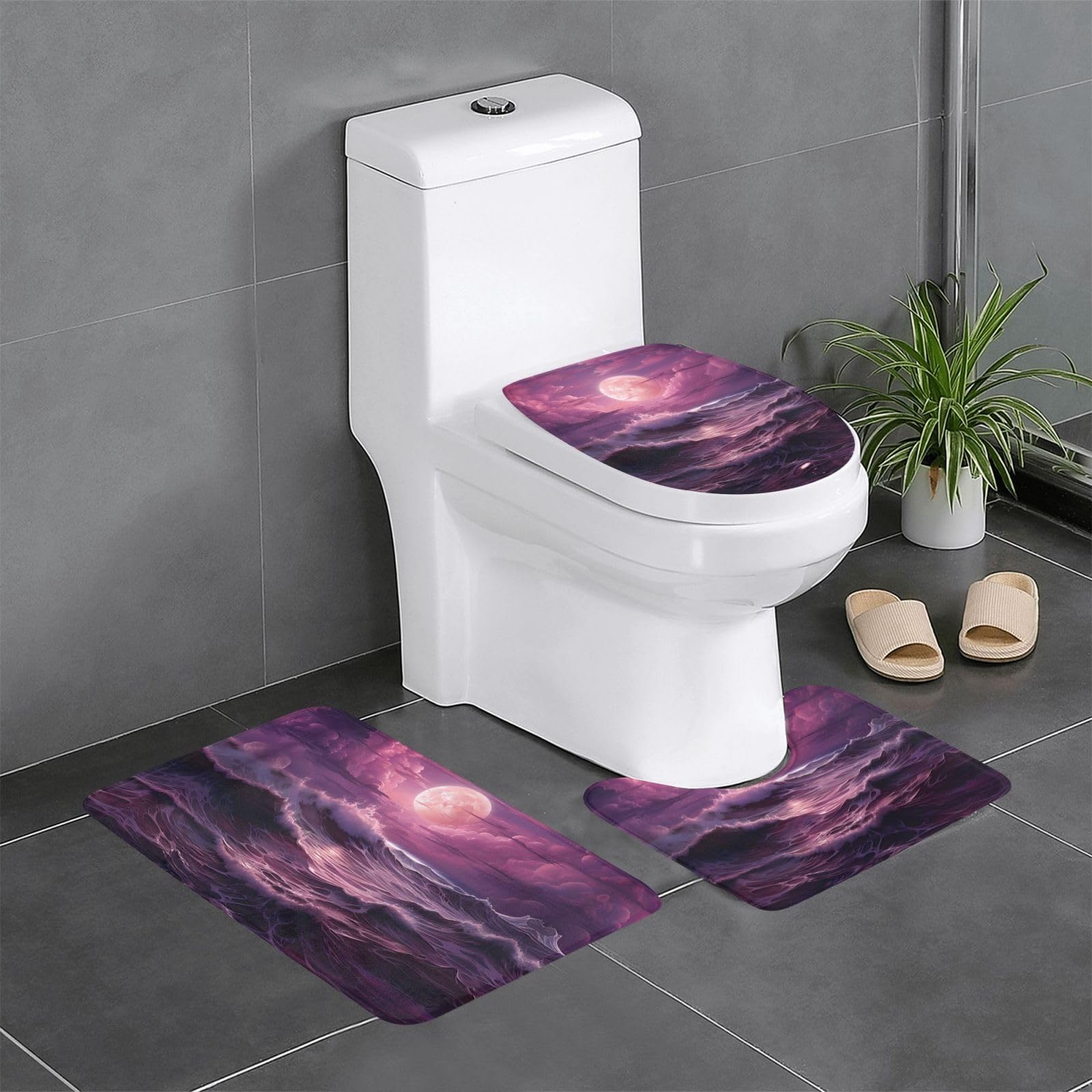 Tapis de salle de bain antidérapants WHJDPP lot de 3 pour éviter les glissades