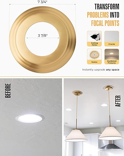 Miniatura 4 de R56, Kit completo de conversión de luz empotrada para lámpara de techo, lámpara colgante, luz colgante, ventilador de techo, con biselado y plano de