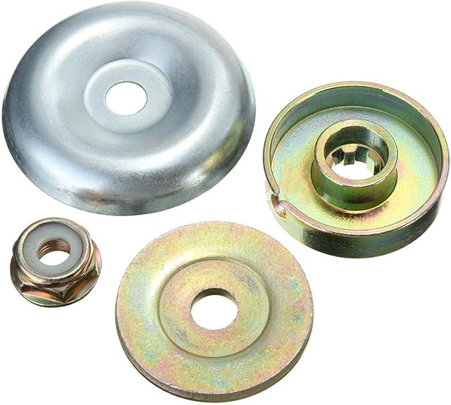 4Pcs Lawnmower Metal Gearbo Blade Nut Fixing Kit,Universal Lawnmower Gearbox Metal Blade Plate, Suitable for Most Strimmer(As pictrue show)