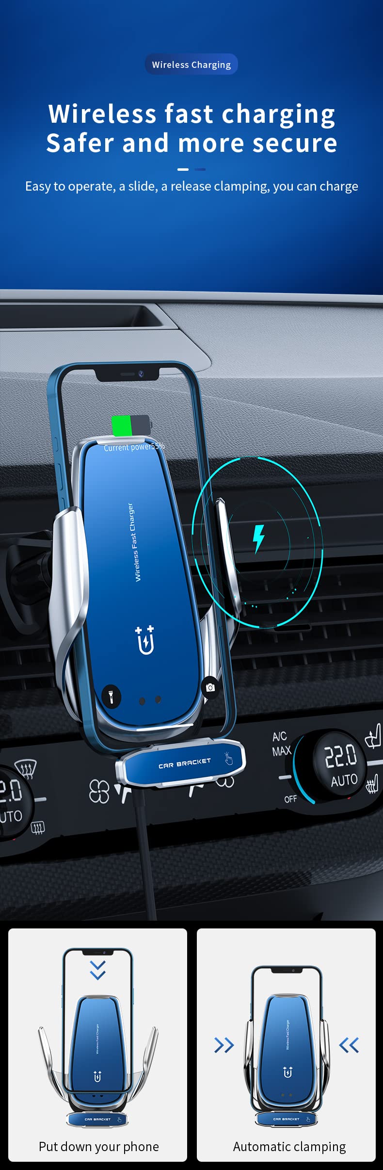 15W Qi Caricatore Wireless Auto Supporto Telefono per Jeep Renegade 2016-2021, Caricabatteria da Auto Wireless Ricarica Veloce con Auto-Bloccaggio Supporto Cellulare per iPhone Samsung Ecc