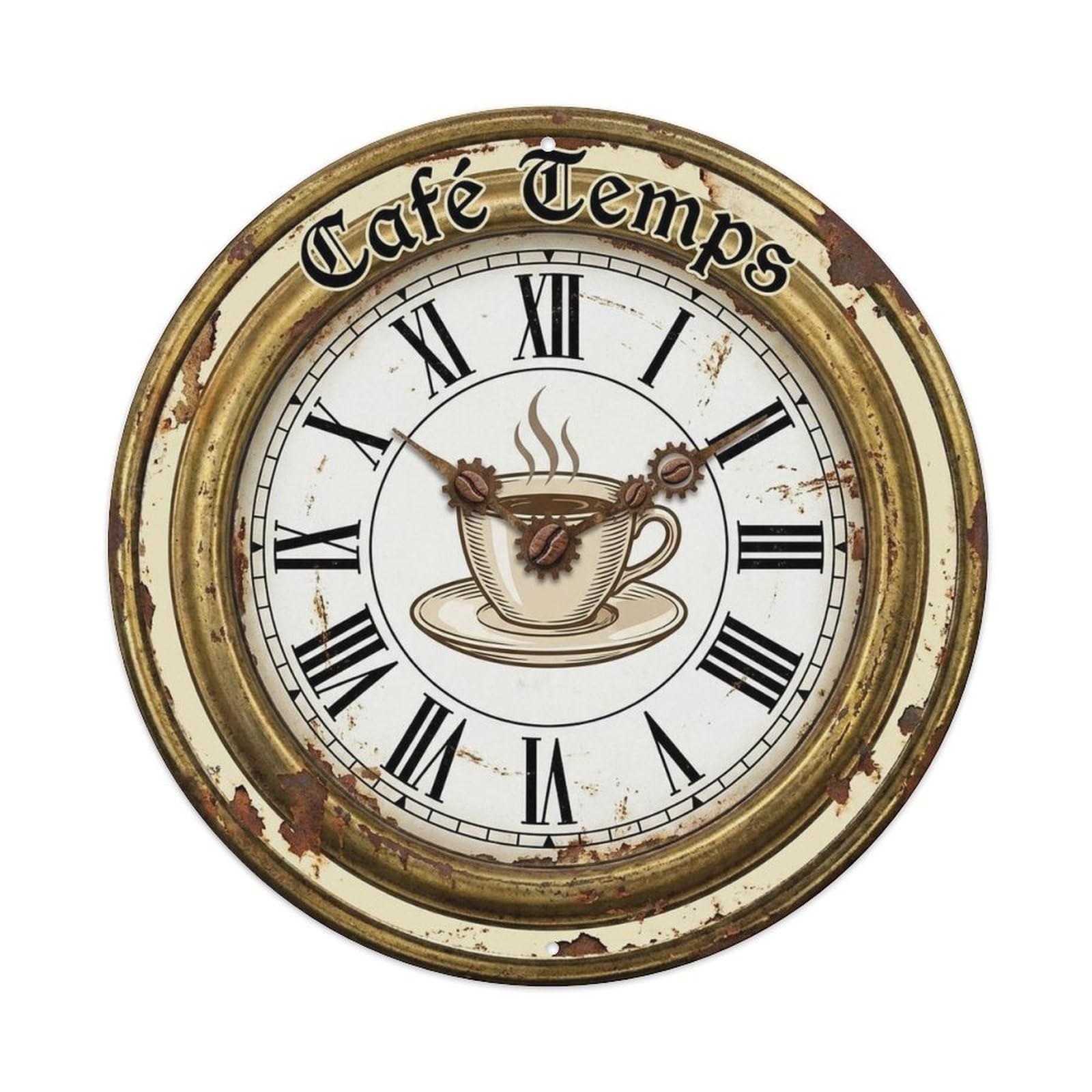 Pocket Cappuccino Watch Coffeehouse Bakery Classic Cafe Metal Tin Sign Plaque Wall Decor for Cafe, Man Cave, Club Bar, Office, Home Garden Round Metal Poster 8x8Inch