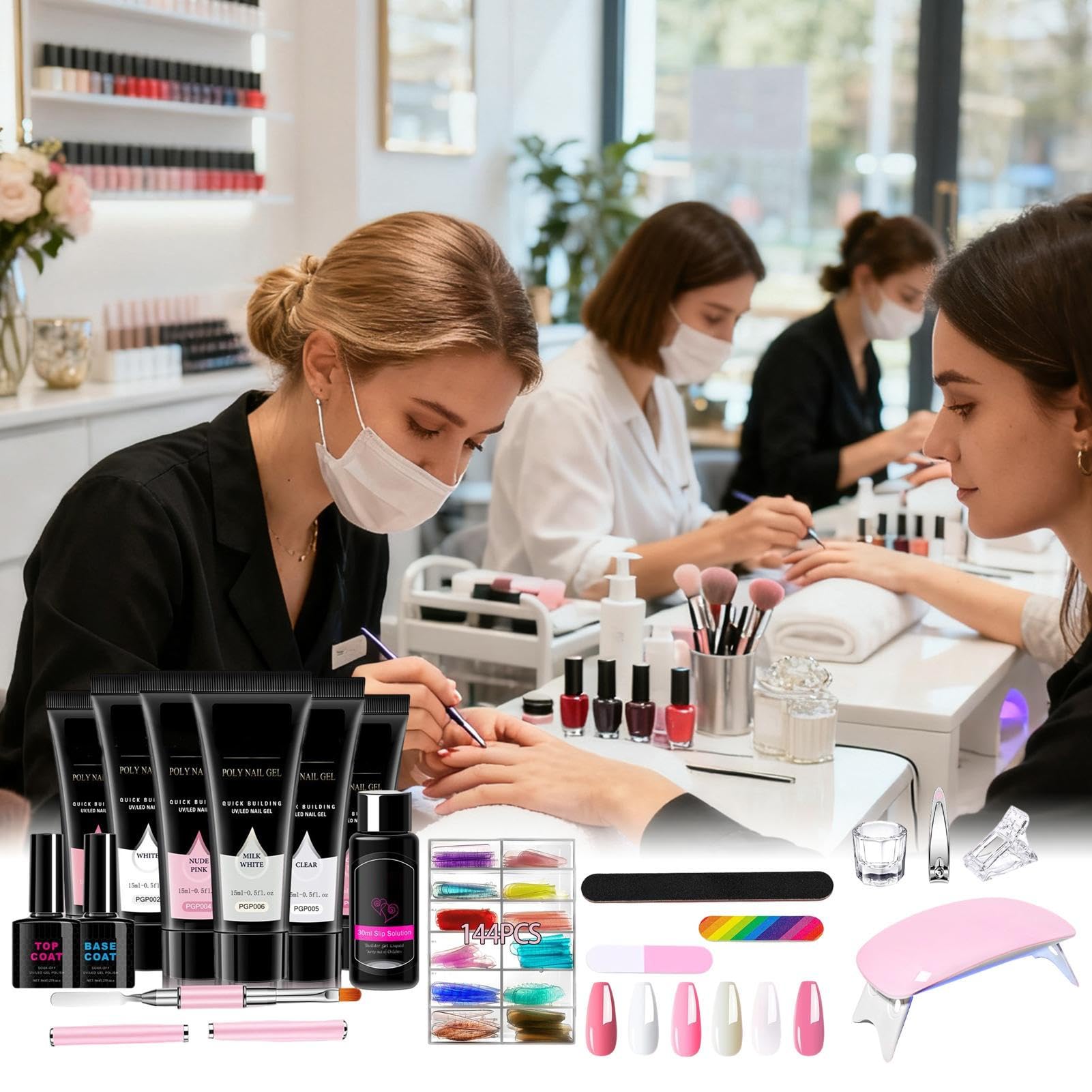 Kit Gel per Ricostruzione Unghie Strumento Manicure Leggero e Portatile | Gel di Finitura Professionale per Unghie Ideale per Viaggi, Casa, Ufficio, Scuola - Regalo per Fidanzata, Moglie, , Sorell