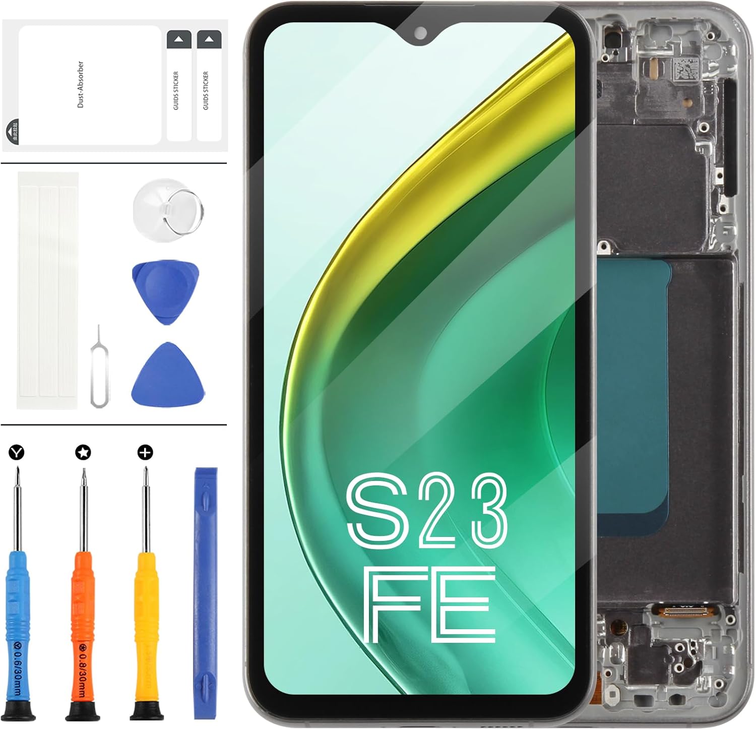 TFT Screen Replacement for Samsung Galaxy S23 FE 5G S711 S711U S711W LCD Display Touch Screen Digitizer Assembly with Tools Black with Frame -Not Fingerprint