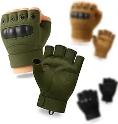 Luva Tática Meio Dedo Militar Unissex Antiderrapante para Airsoft, Academia, Musculação, Motoqueiro, Bike, Crossfit, Ciclismo, Treino, Paintball, Segurança - Tamanho Único