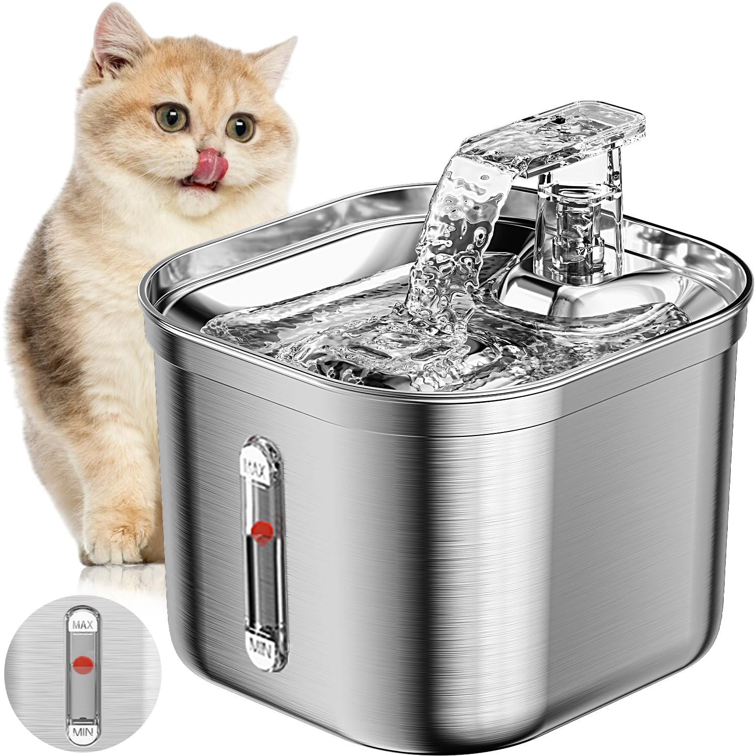 MXHIGO Bebedero para Gatos de Acero Inoxidable 304 — 2