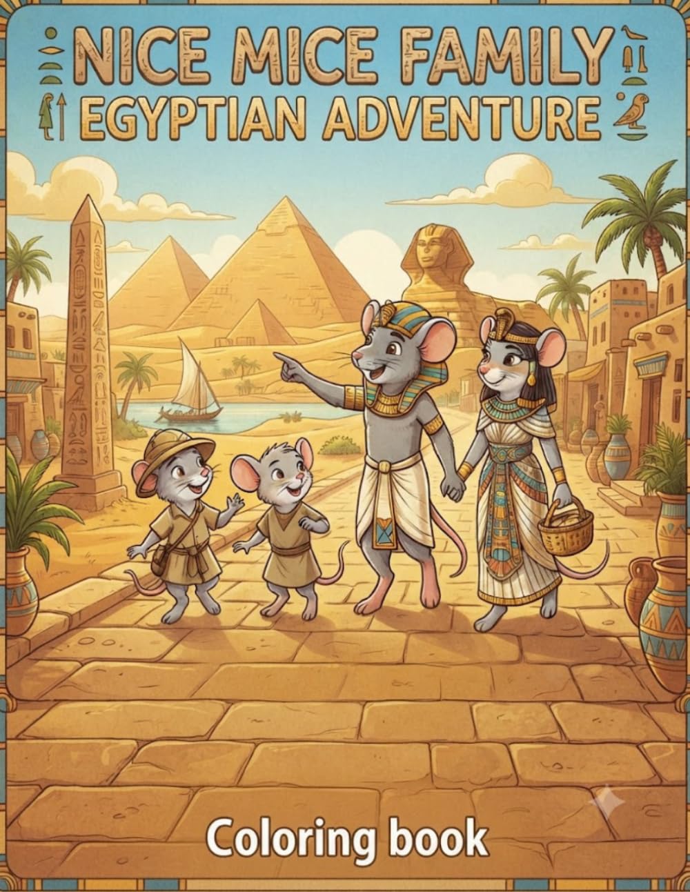 Nice mice family Egyptian adventure: A Creative Coloring Journey for Kids and Mouse Lovers
