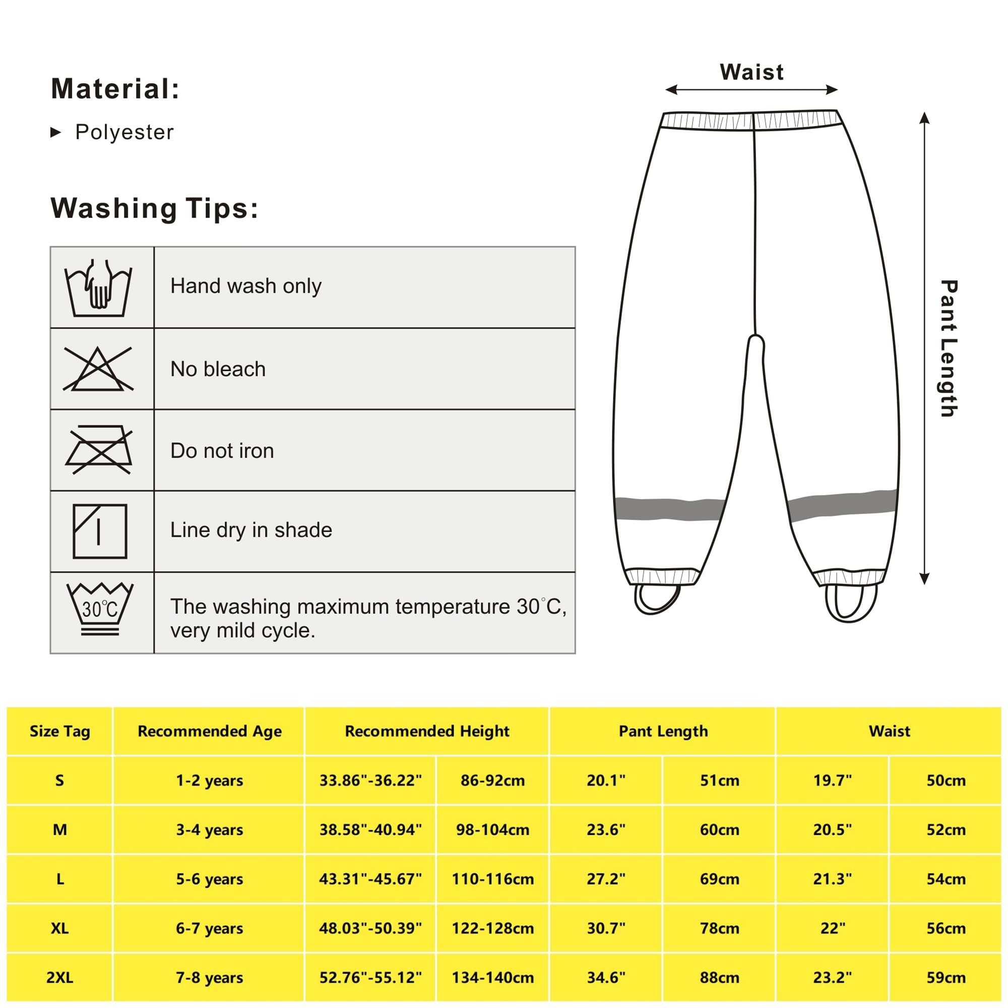 Pantalones Impermeables para Niños Niñas Pantalón de Lluvia Finos con Reflectantes Pantalones de Barro Ligeros Transpirable Secado Rápido Casual Sobrepantalón Caminando Ciclismo para 1-8 Años