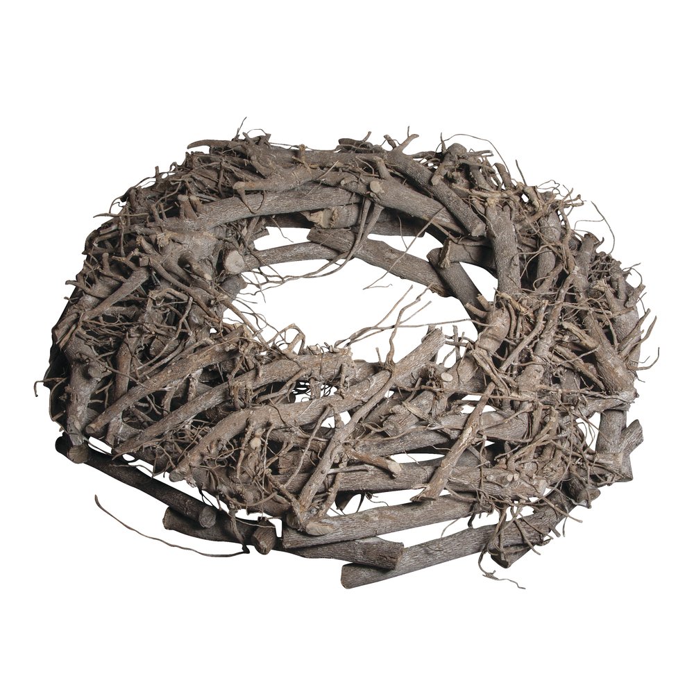Rayher Natural Willow Wreath with Whitewash Finish, Wreath Base for Wreath Making, Floral Crafts and Seasonal Decorations, diameter 40cm, 65019000