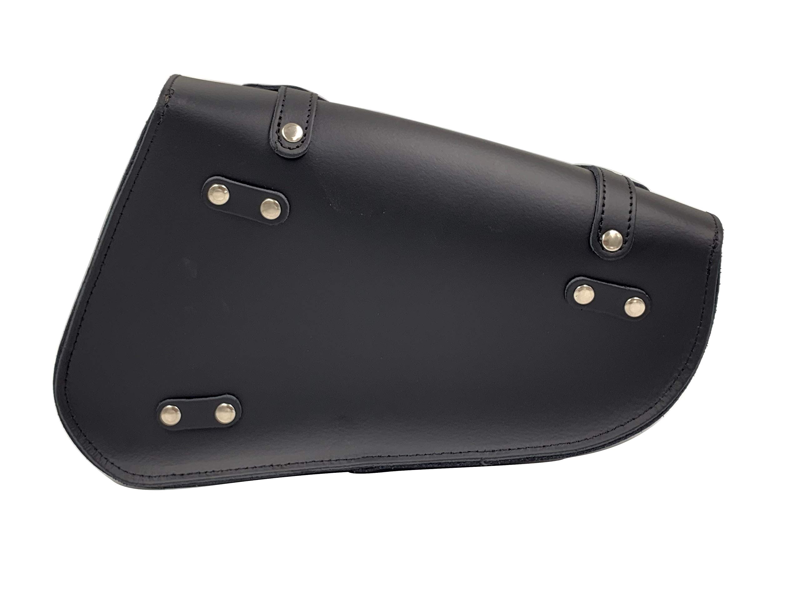 IGUANA CUSTOM - Borsa a forcellone in pelle - Specificamente per il lato sinistro della Harley Davidson Sportster - Realizzata a mano in Spagna in vera pelle