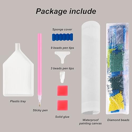 Miniatura 5 de Stalente Kits de pintura de diamantes para adultos, kits de arte de diamantes 5D para principiantes, pintura de diamante redonda para decoración de