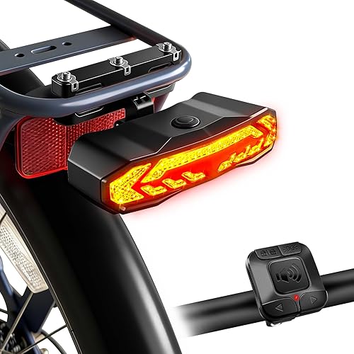 NineLeaf Bike Turn Signals, Turn Signal Kit for Ebike, Bike Turn Signals Front and Rear Auto On/Off Electric Bell Automatic Brake Light Remote
