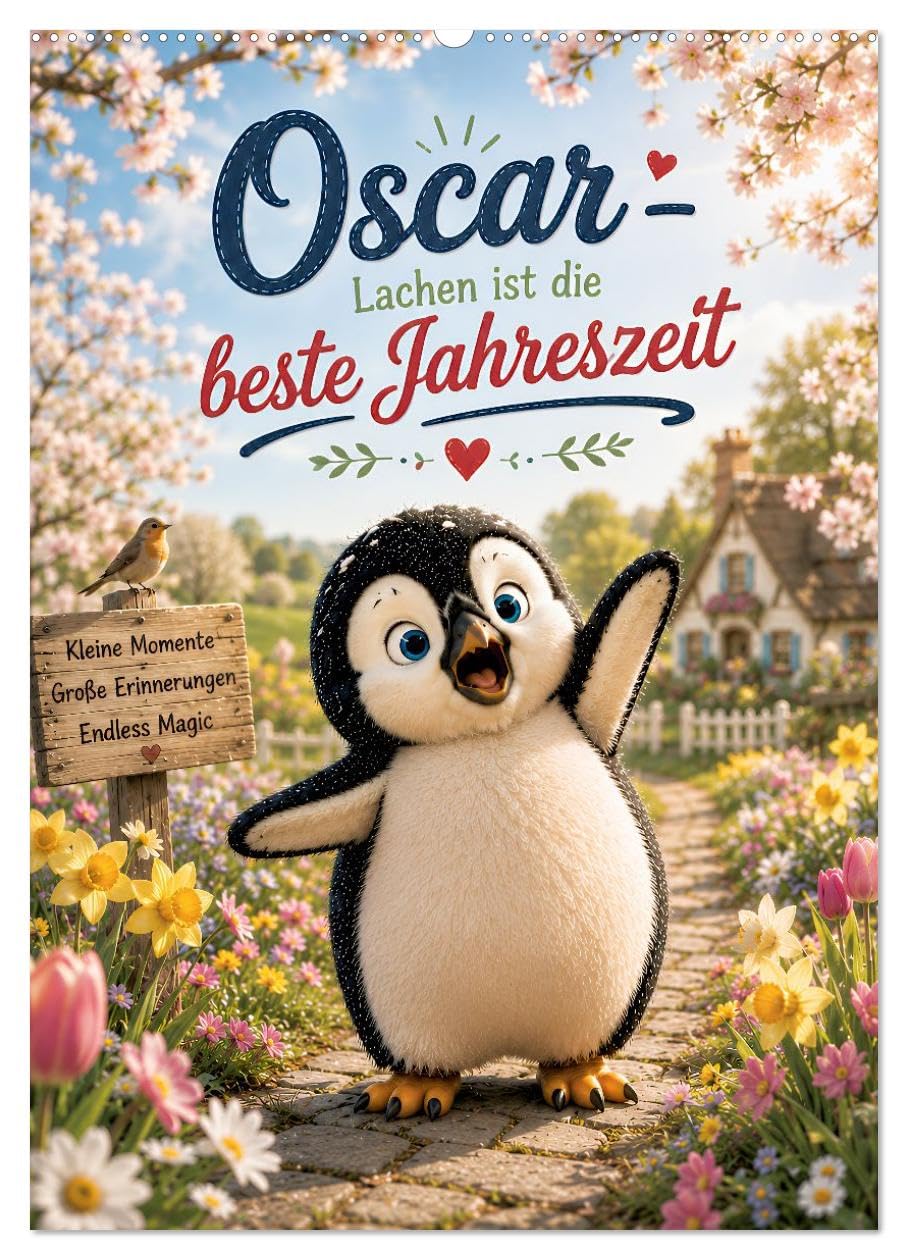 CALVENDO · Oscar - Lachen ist die beste Jahreszeit (Kalender 2027) | DIN A2 Hochformat · Wandkalender · Kalender voller humorvoller Pinguin‑Momente