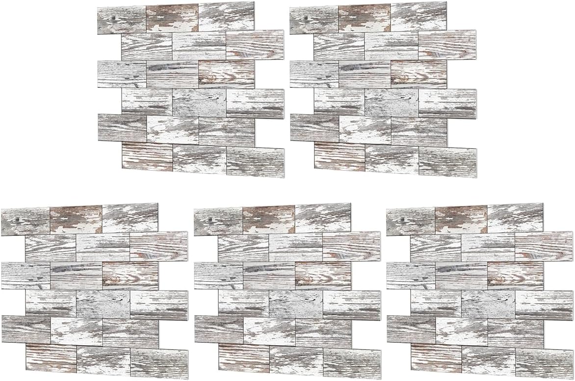 Faux Stone Wall Tiles 5 Sheets 11.49"x13.5" 3D Brick Foam Wall Panels Peel and Stick Backsplash Tiles for Kitchen Bedroom