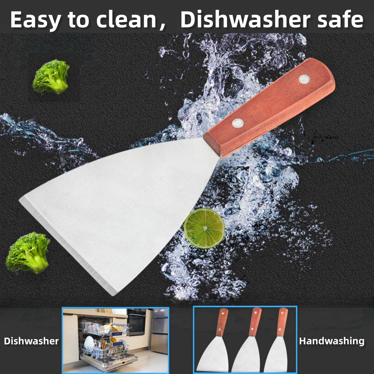 Spatules Plancha Lajiakoy Pack De 3 - Acier Inoxydable & Manche Bois | Professionnel