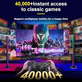 Retro Gaming Console, Game Stick,4K HDMI Output, 40,000+ Games and 23 Emulators, Dual 2.4G Wireless Controllers,Plug and Retro Play Video Games for TV (M8)