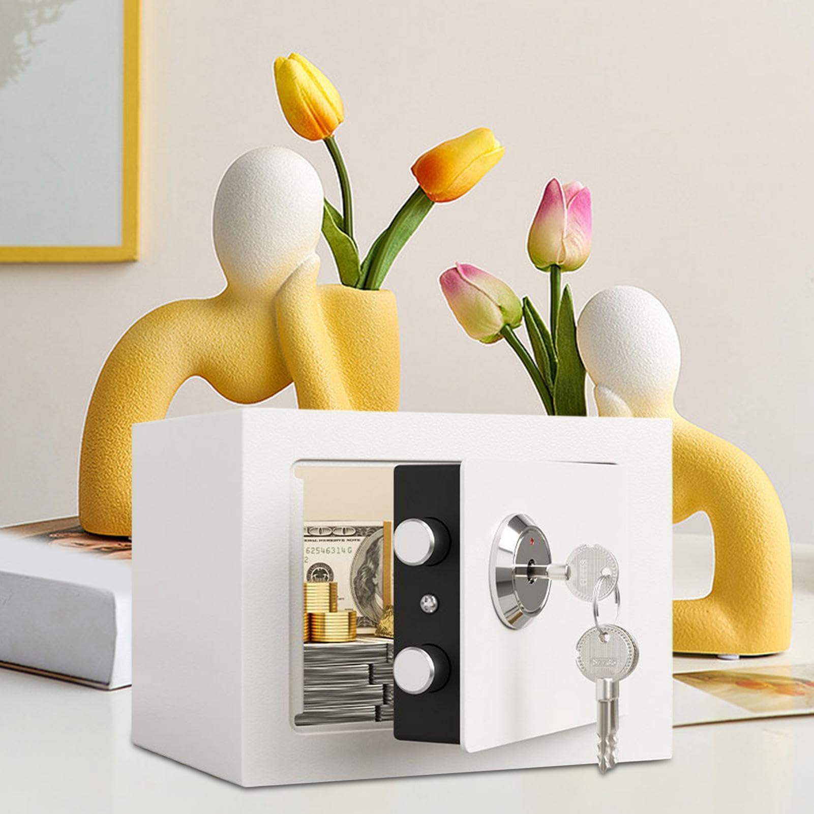 Petit Coffre-fort Coffret De Rangement Ignifuge Portable Pour Argent
