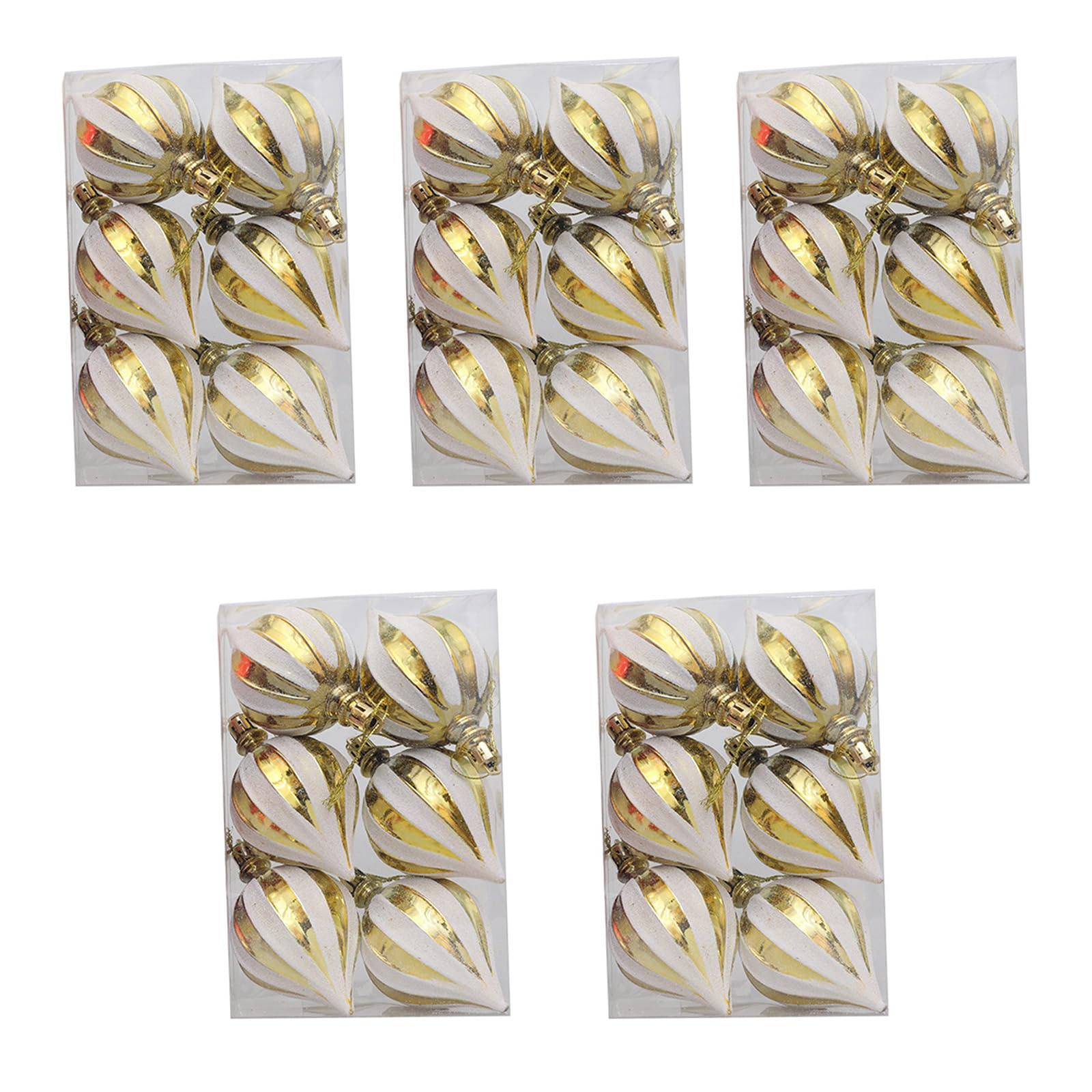 Ornements de sapin de Noël colorés et galvanisés lot de 5 boîtes