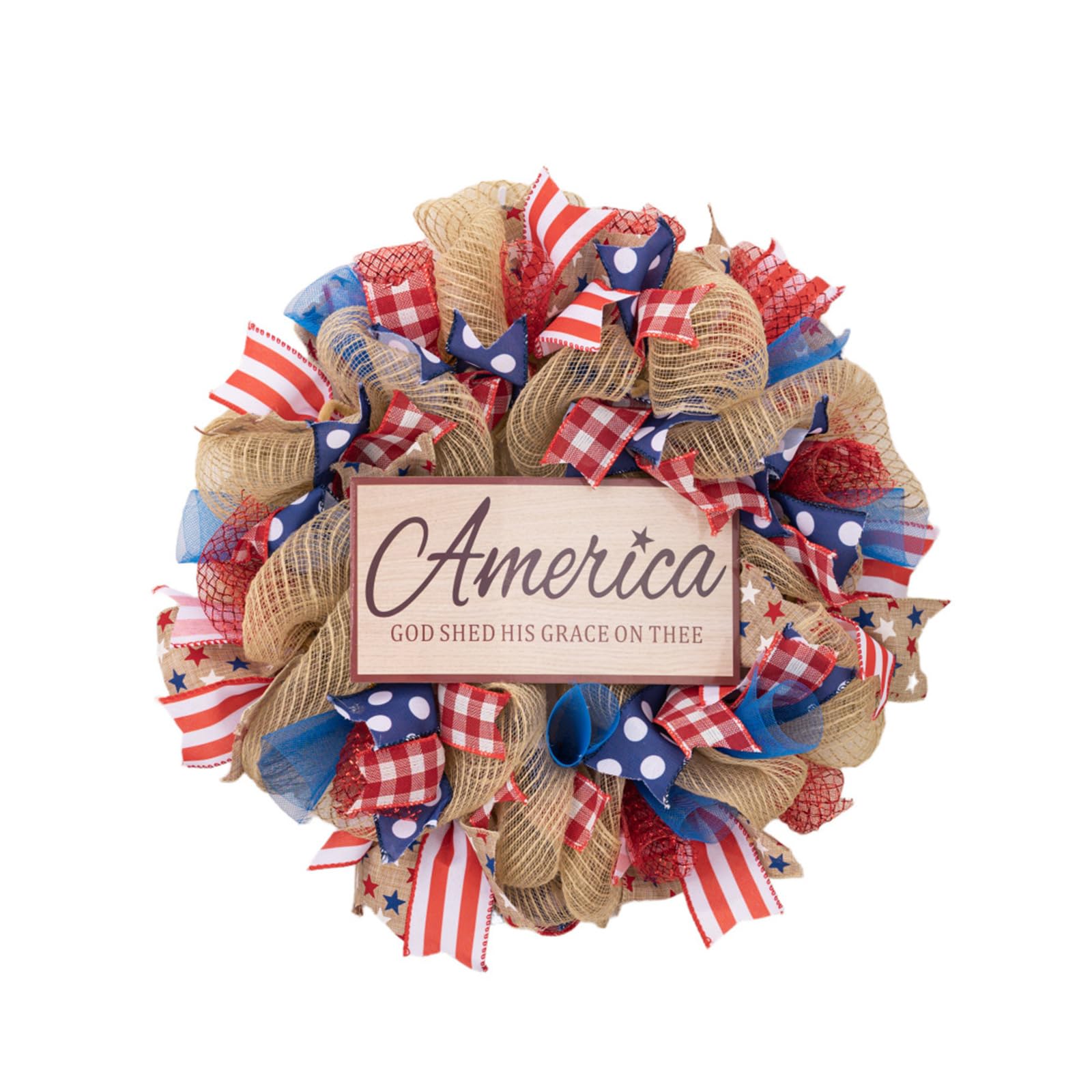 Tsophreniq 17.72" Patriotics Front Door Wreath ​4th Julys Independences Day Wreath Memorials Day Summers Front Door Independences for