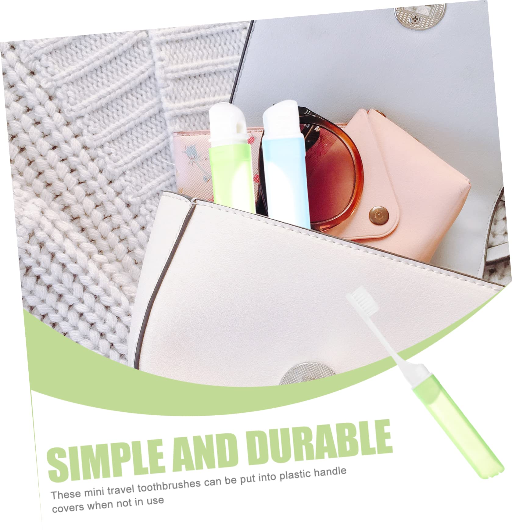 Beaupretty 30piezas Cepillos De Dientes Plegables Para Cepillos De Dientes Portátiles Para Camping Azules y Verdes Perfectos Para y