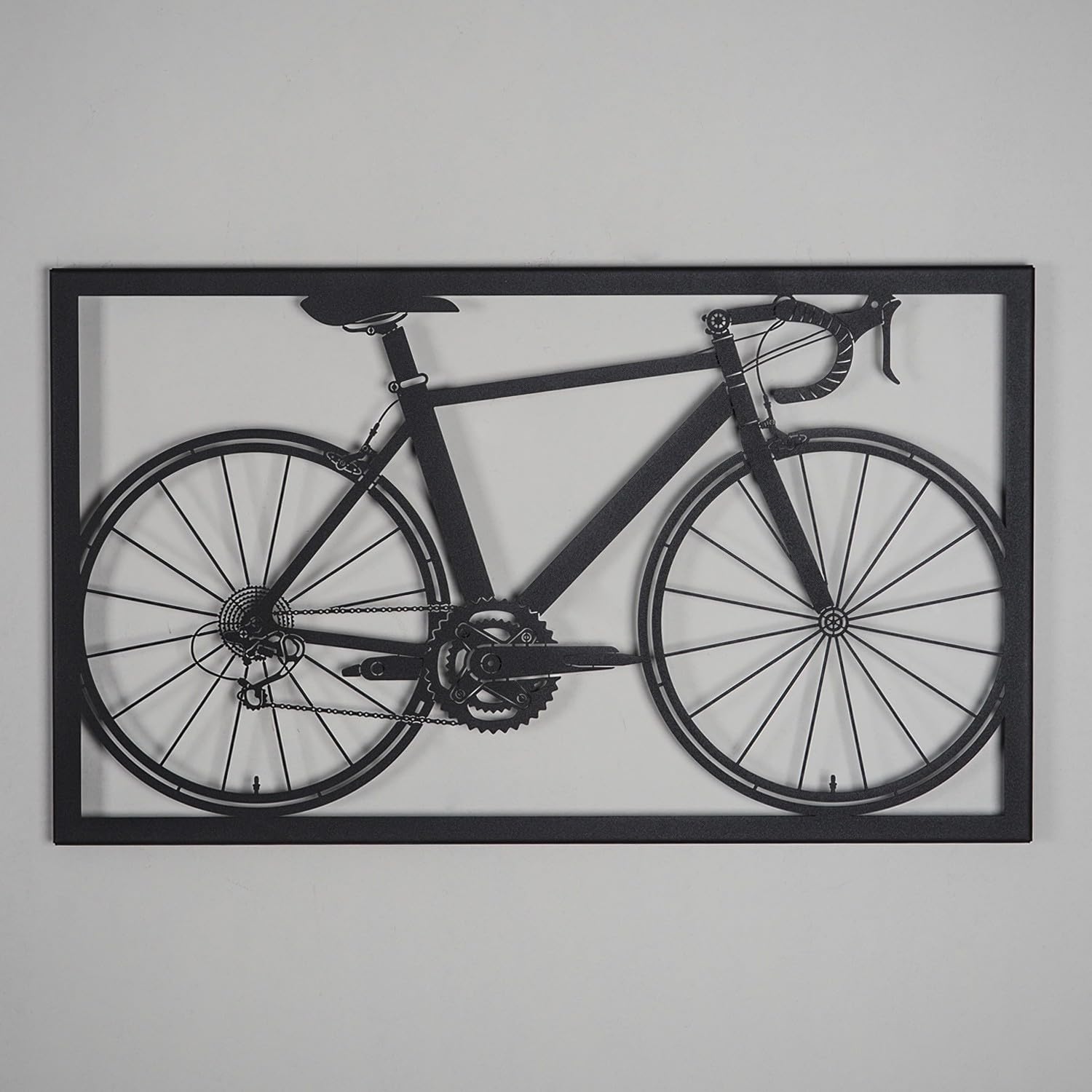 Hanah Home Elegante accessorio decorativo da parete in metallo nero, 41 x 70 cm, 100% acciaio, spessore 1,5 mm, peso leggero 0,8 kg, perfetto per arredamento moderno