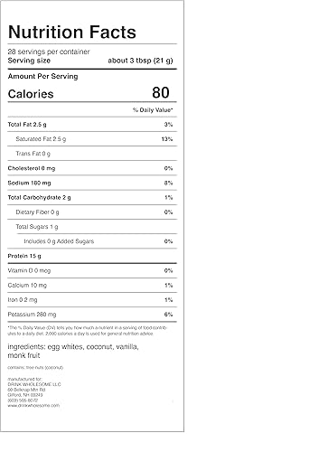 Miniatura 17 de drink wholesome Proteína en polvo de clara de huevo de chocolate, sin lácteos, sin lactosa, 1.48 libras, 28 porciones
