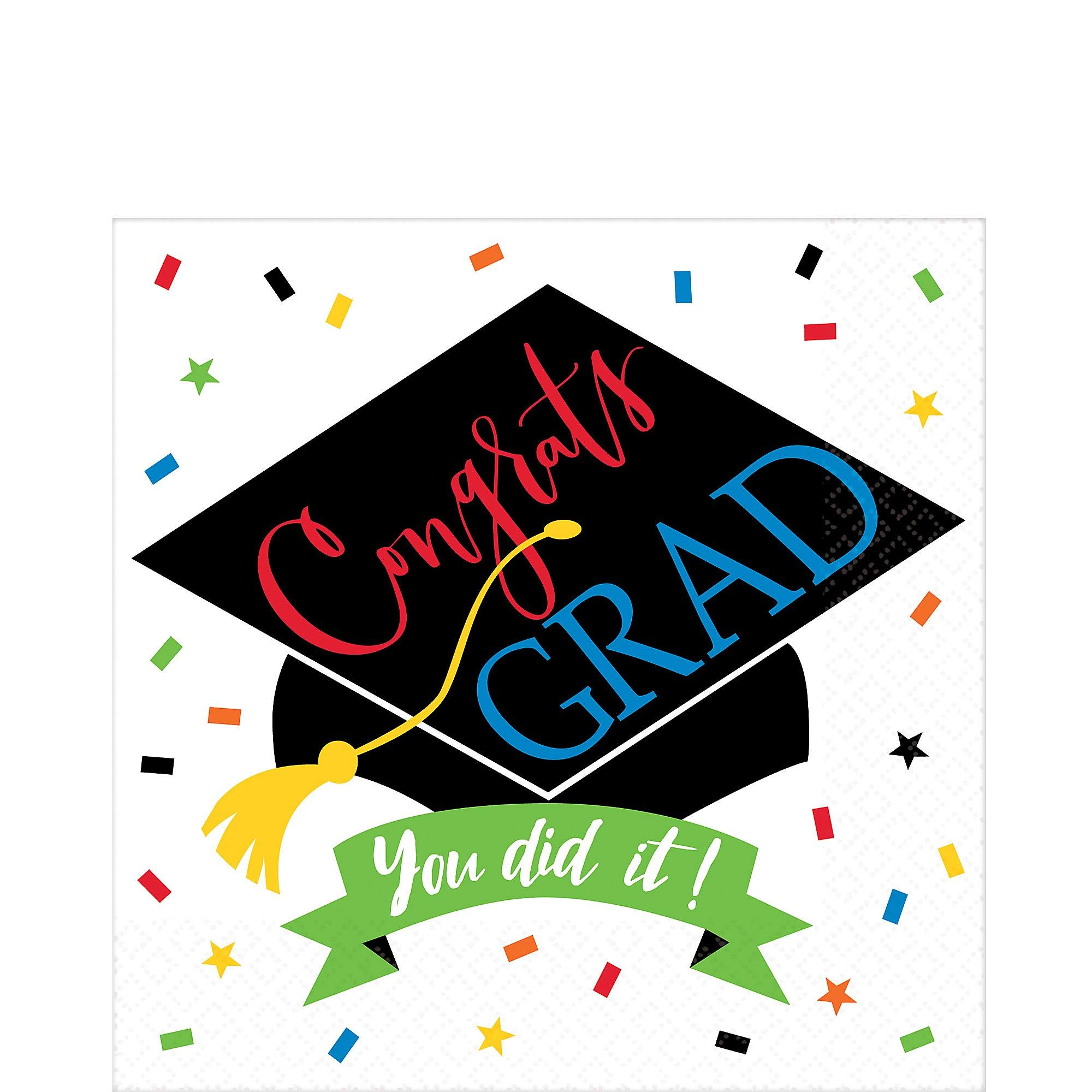 amscan 711943 Congrats Grad You Did It Serwetki Luncheon, Papier, Wielokolorowe