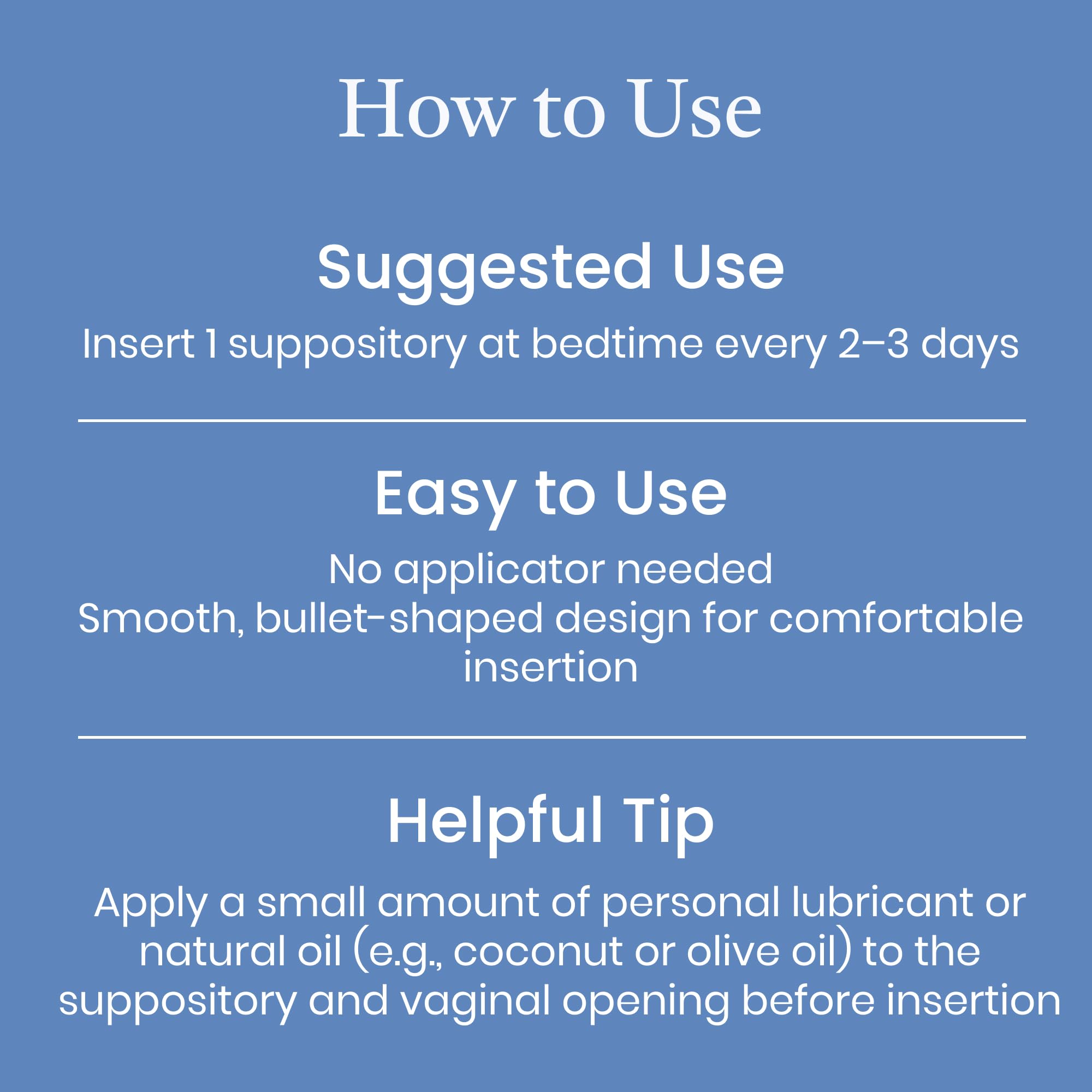 NewLife Naturals Hyaluronic Acid Vaginal Suppositories for Women 5 MG - Vaginal Moisturizer Hydration Moisture Support, Menopause - 12 HA Inserts- 30 Day Supply USA