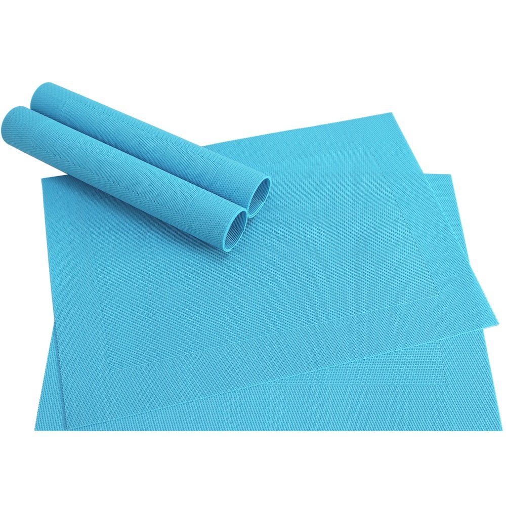 Matches21 Set 4 Tovagliette Americane Borda In Plastica, 46x33 Cm, Lavabili, Colore Turchese E Azzurro, Per Tavolo Interno/Esterno - 2