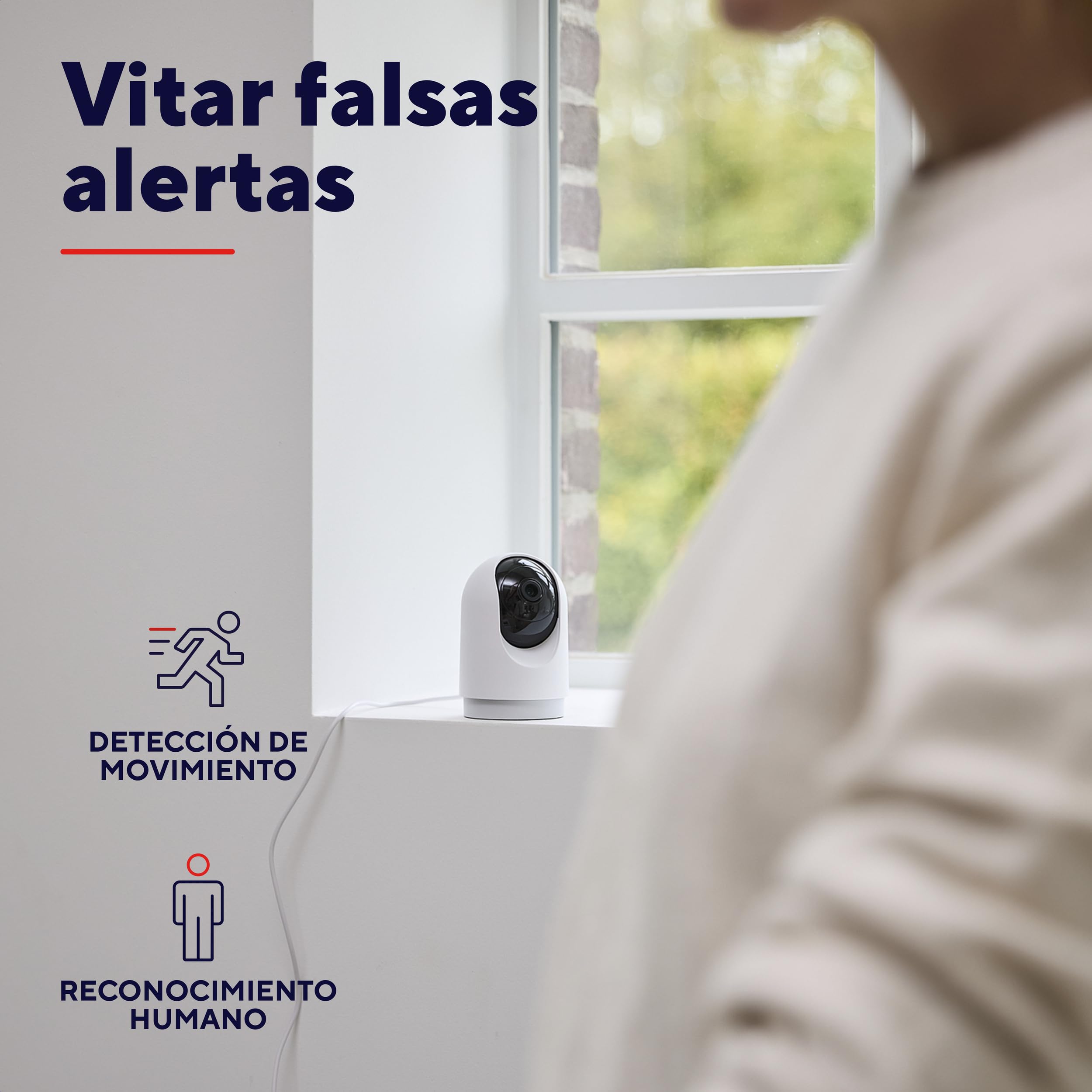 Trust IPCAM-2700 Cámara Vigilancia WiFi Interior, Camara 360° con Visión Nocturna, Sirena y Micrófono Incorporados, Detección de Personas, Cámara con App, Videovigilancia, Blanco