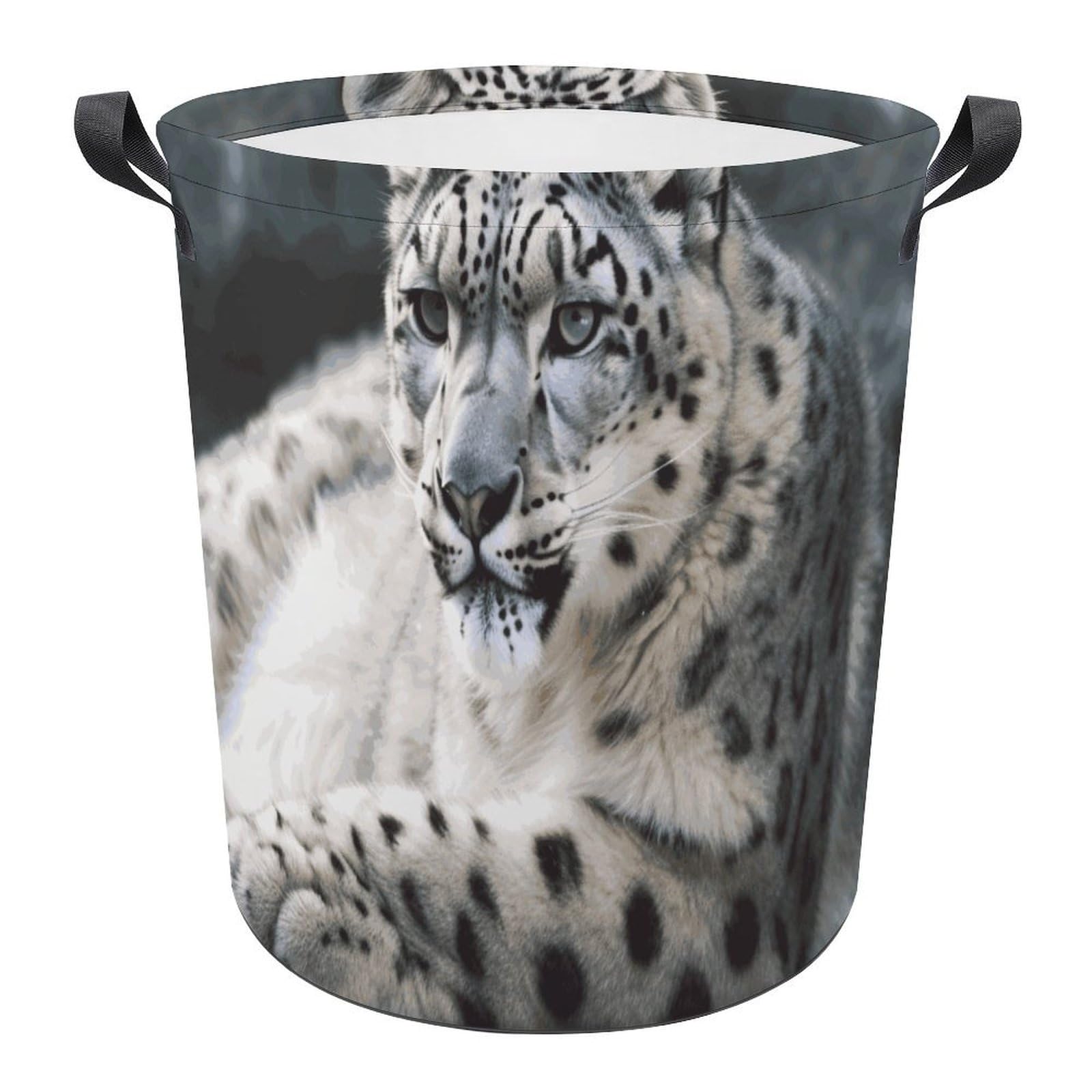 Grand panier à linge imperméable léopard des neiges pour salle de bain