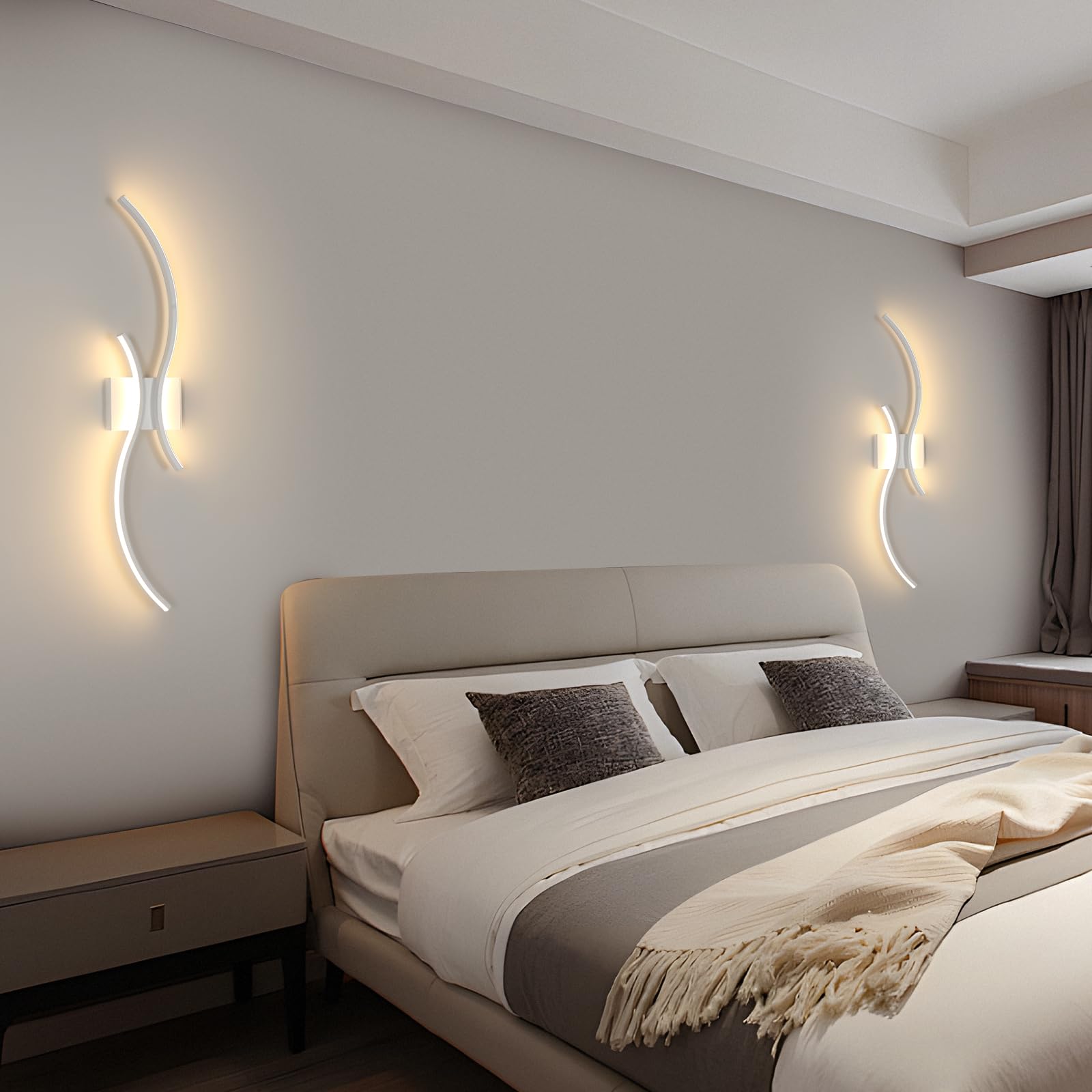 Comely LED Wandleuchte Innen, 27W Lange Wandlampe Weiß 80CM, 3000K | Moderne Innenwandleuchte aus Aluminium für Wohnzimmer Schlafzimmer Flur Treppen