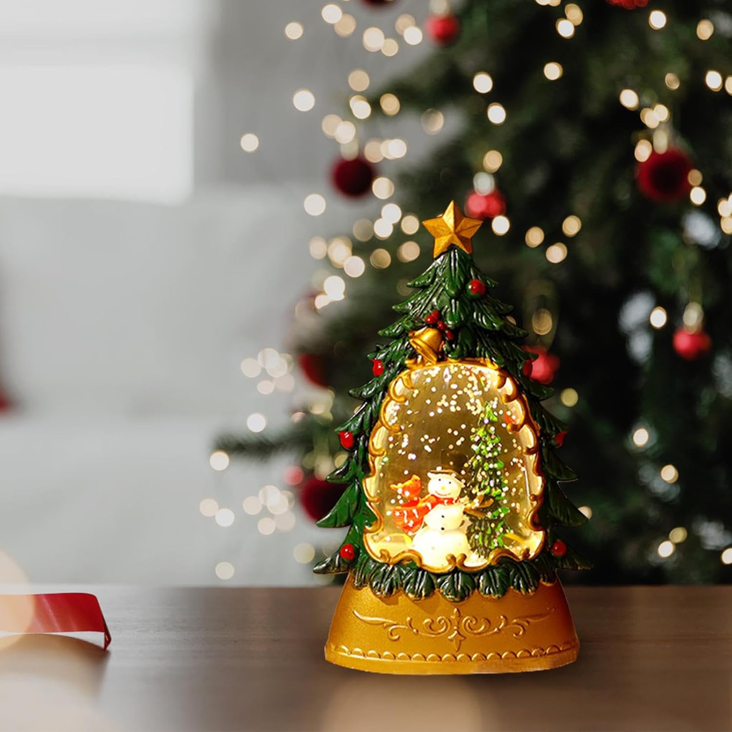 High Heel 14.6cm Christmas Tree Lantern Night Light Desk Lamp Xmas Tabletop Ornament, A High Heel