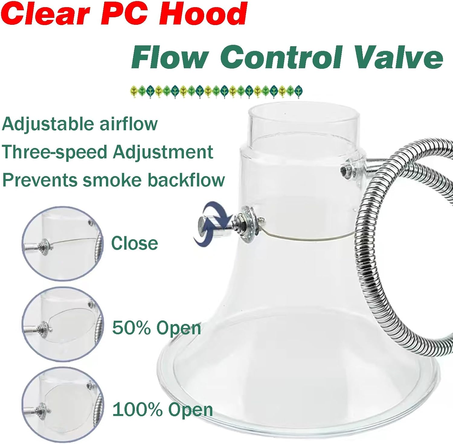 4 3 2-1/2 Inch ID Smoke Extractor Duct Hose, 360° Flexible Worktable Bracket, Industrial Exhaust Gas Removal Pipe with Clear Hood, 30 16 10 6 Ft