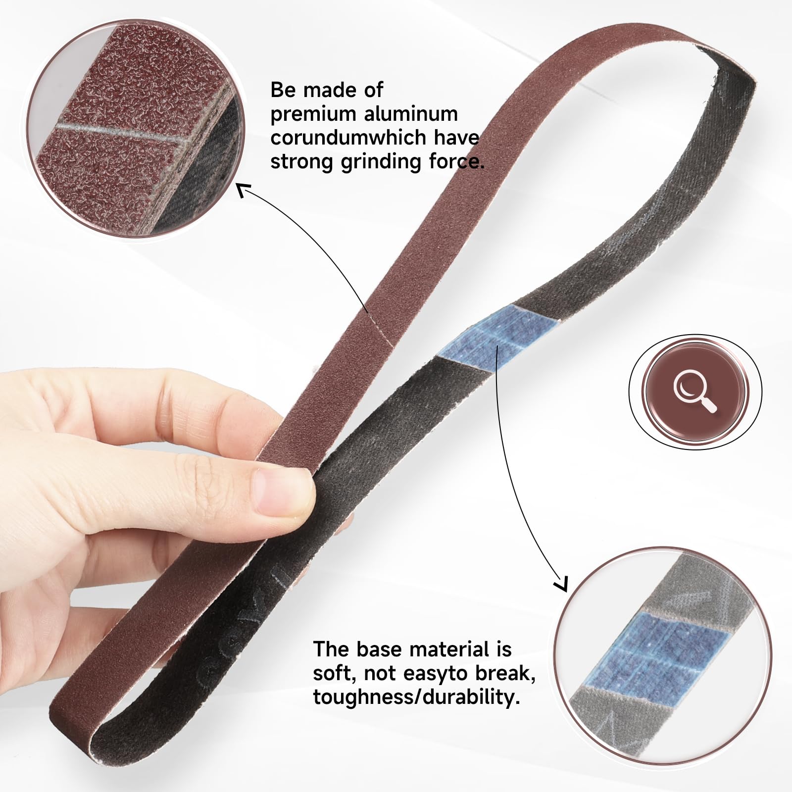 STEBRUAM 10PCS Sanding Belt 20 x 520 mm 40 Grit - Image 3