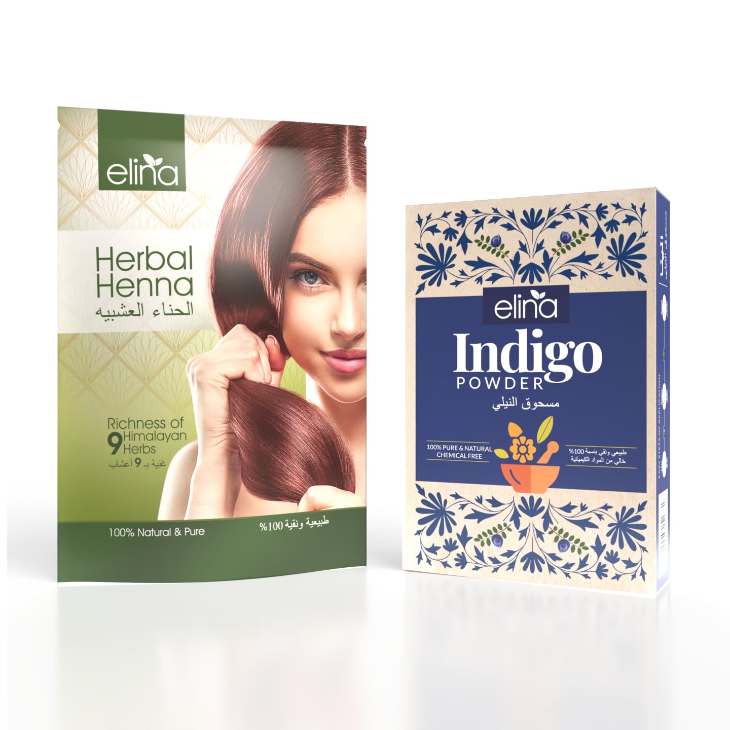 Elina 250Gm (Pack of 1) Herbal Henna+Indigo Powder Combo | 100% Pure & Natural | Organic Indigo & Henna for Black Hair Color without Chemical-picture-48