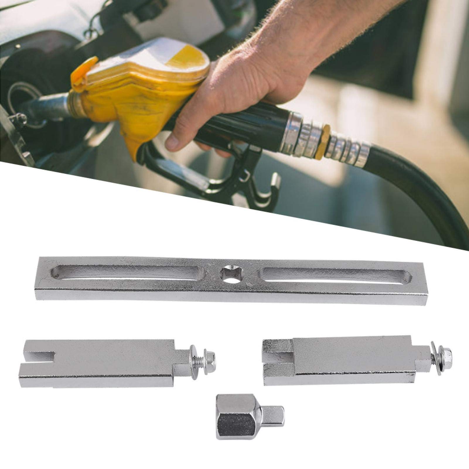 Akozon Clé de couvercle de pompe, clé universelle de réservoir de carburant outil de démontage de bouchon de carburant réglable pour outil de retrait de clé de couvercle de pompe de voiture