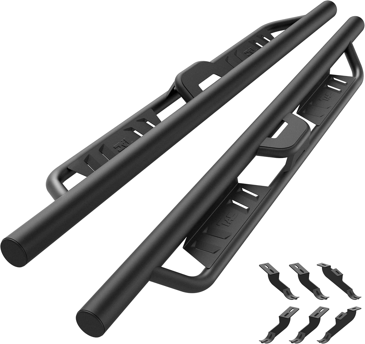 TAC 4” Drop Running Boards Compatible with 2005-2023 Toyota Tacoma Double Cab| Side Steps| Step Rails| Nerf Bars| Rocker Slider| Two-Stair| Pickup Truck Exterior Accessories| Fine Texture Black
