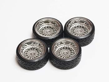 Amazon | 1/10ドリフトカー用 ハードタイヤ組込み済み シルバー